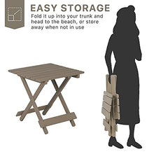 Load image into Gallery viewer, Outdoor Wooden Adirondack Square Folding Side Table, Natural Cypress Wood Made, Portable for Yard/Patio/Garden/Lawn/Porch/Deck/Beach