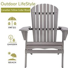 Load image into Gallery viewer, Outdoor Folding Wooden Adirondack Lounger Chair, Natural Cypress Wood Made, for Yard/Patio/Garden/Lawn/Porch/Deck/Beach